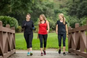 Three women walking.