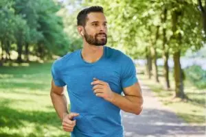 young man jogging.