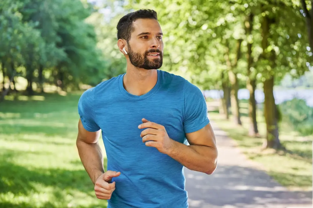 young man jogging.